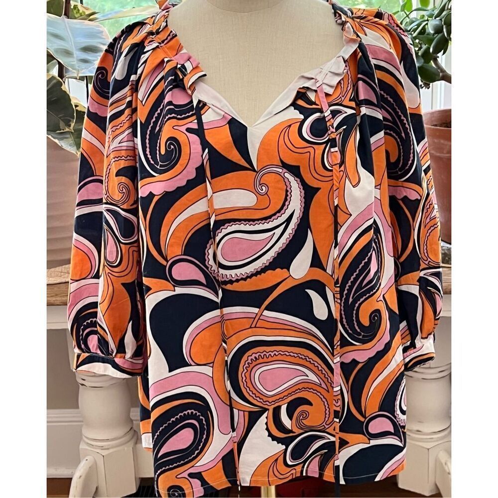 Skirtin Around paisley tie front top